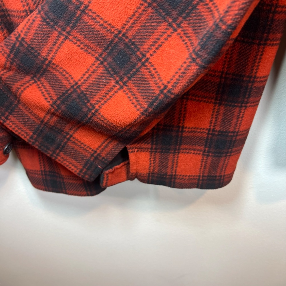 Juneau Men's Plaid Flannel Shacket Shirt Black Red Heavy Fleece Pockets Cozy XXL - Picture 8 of 12